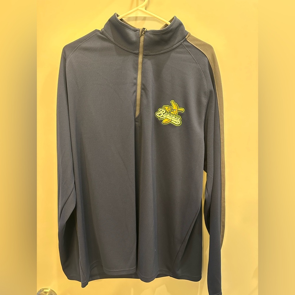 Sport-Tek Men's Gray and Yellow Zip-Up Sweater